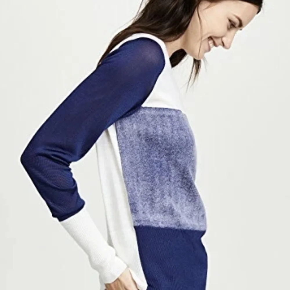 Rag & bone Navy and White Crew Neck Sweater Merino Blend XS NWOT - Picture 9 of 9